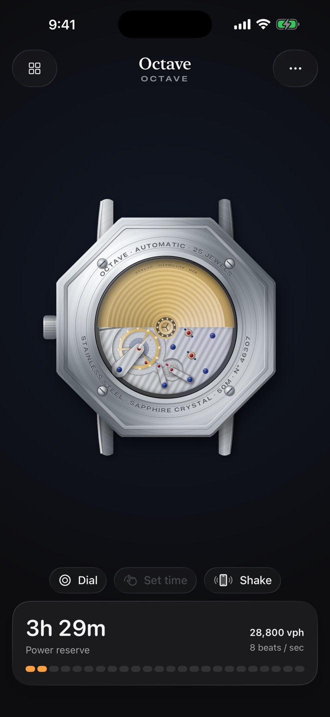 The movement beating behind a see-through caseback