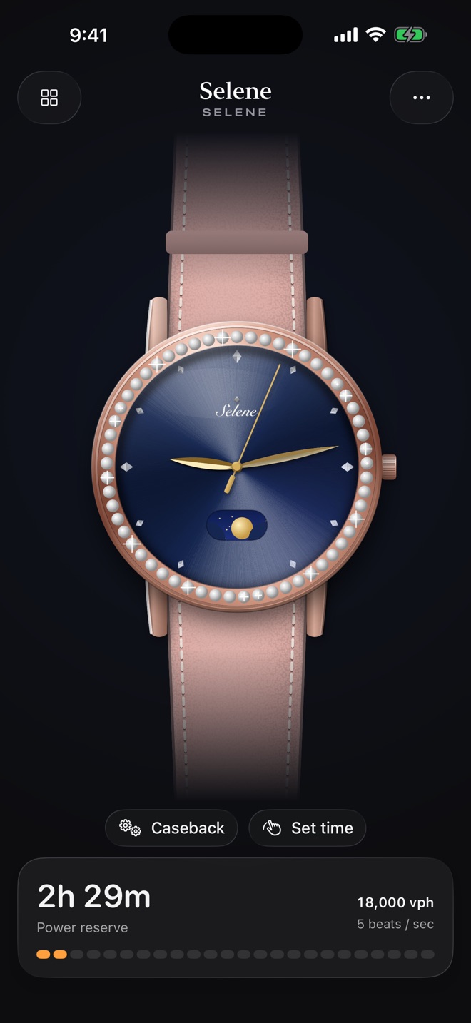 Selene, a rose-gold moon phase watch